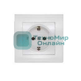 Розетка 1-м СП Бриллиант с заземл. бел. UNIVersal 7947625