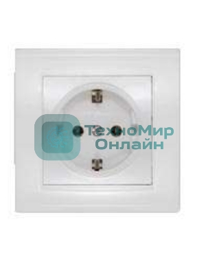 Розетка 1-м СП Бриллиант с заземл. бел. UNIVersal 7947625