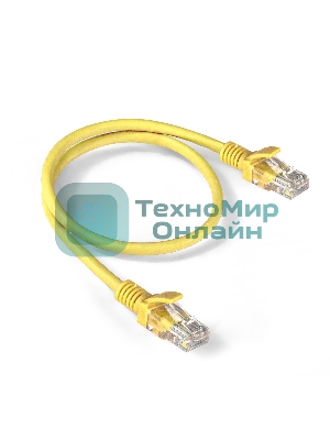 Патч-корд ExeGate EX286376RUS UTP-RJ45-RJ45-5e-0,5M-LSZH-YL, UTP, cat.5e, LSZH, 0.5м, желтый