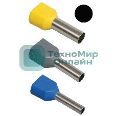 Наконечник-гильза изол. НГИ2 6.0-14 черный (уп. 100 шт) IEK UTE10-D6-0-100
