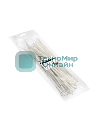 Стяжка (хомут) нейлоновая ExeGate CV66-350x4.8W (нейлон 6.6, 350x4.8 мм, неоткрывающаяся, halogen free, -40°C - +85°C, белая, 100 шт)