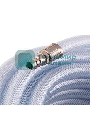 Шланг пневматический Stels ПВХ, 10x16 мм, 18 бар, армированный, прозрач., быстросъем, 3 0м