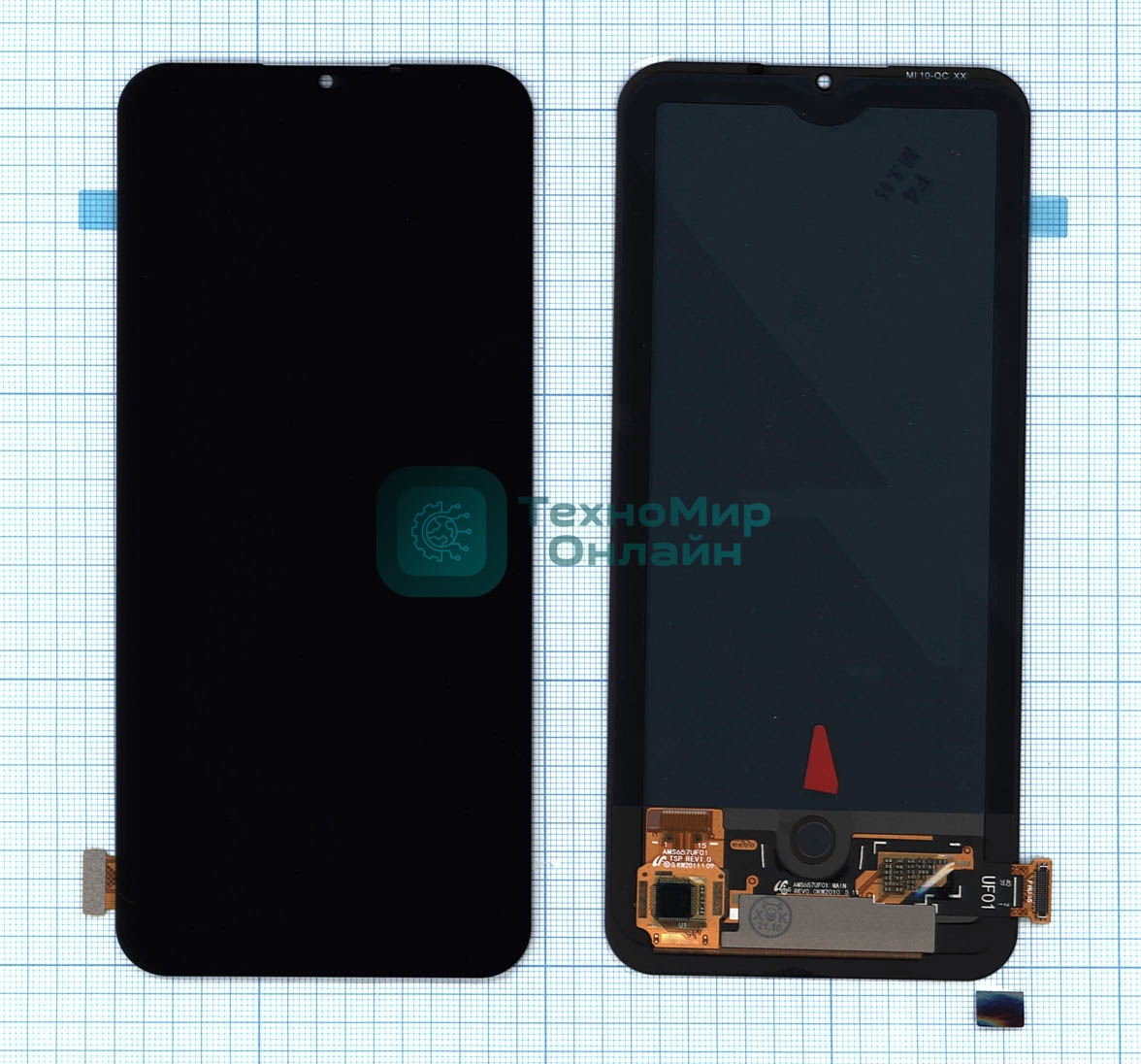 Дисплей для Xiaomi Mi10 Lite в сборе с тачскрином (OLED) черный