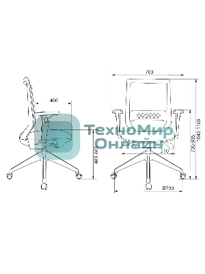 Кресло Бюрократ MC-W611NL серый, сетка