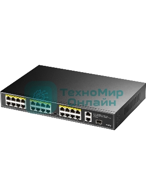 Коммутатор Cudy FS1026PS1, (L2) 24x100 Мбит/с 2x1 Гбит/с, 1SFP, 24PoE, 24PoE+ 300W, неуправляемый