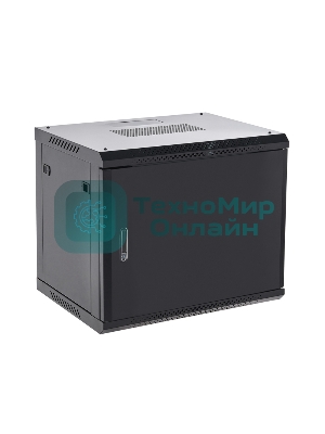 Шкаф коммутационный Rexant настенный 12U 600x600 мм пер. дв. металл черный