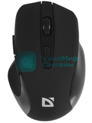 Мышь беспроводная Defender Prime MB-053 черный, 1600 dpi, радиоканал, USB, кнопки - 6