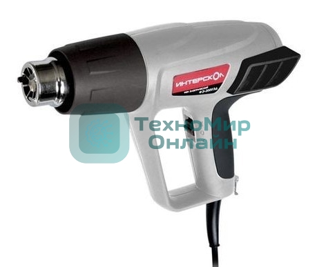 Фен технический ИНТЕРСКОЛ ФЭ-2000ЭМ, 2000Вт,50-600°С,поток 300-500л/мин,дисплей,0.77кг 385.0.1.00