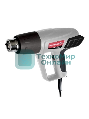 Фен технический ИНТЕРСКОЛ ФЭ-2000ЭМ, 2000Вт,50-600°С,поток 300-500л/мин,дисплей,0.77кг 385.0.1.00