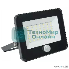 Прожектор IEK LPDO602-30-65-K02 СДО 06-30Д светодиодный черный с датчиком движения IP54 6500K