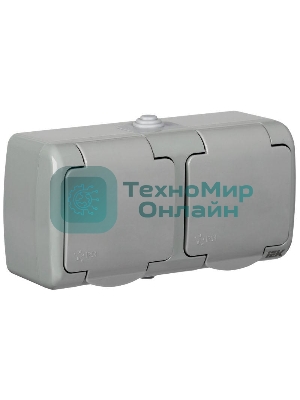 Розетка IEK ERA22-K03-16-54 РСш22-2-А Розетка 2-ая с з/к откр. уст. 16А IP54 AQUATIC