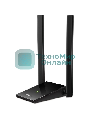 Адаптер TP-Link AC1300Mbps Dual-band High-Gain wireless USB adapter, 867Mbps at 5G and 400Mbps at 2.4G, two high gain antennas, USB 3.0, USB extension cable, support wave 2 MU-MIMO, full compatible with Windows and macOS.