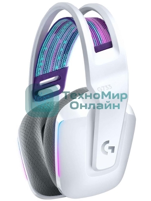 Гарнитура беспроводная LOGITECH G733 LIGHTSPEED Wireless RGb Gaming Headset - белый - 2.4GHZ - EMEA