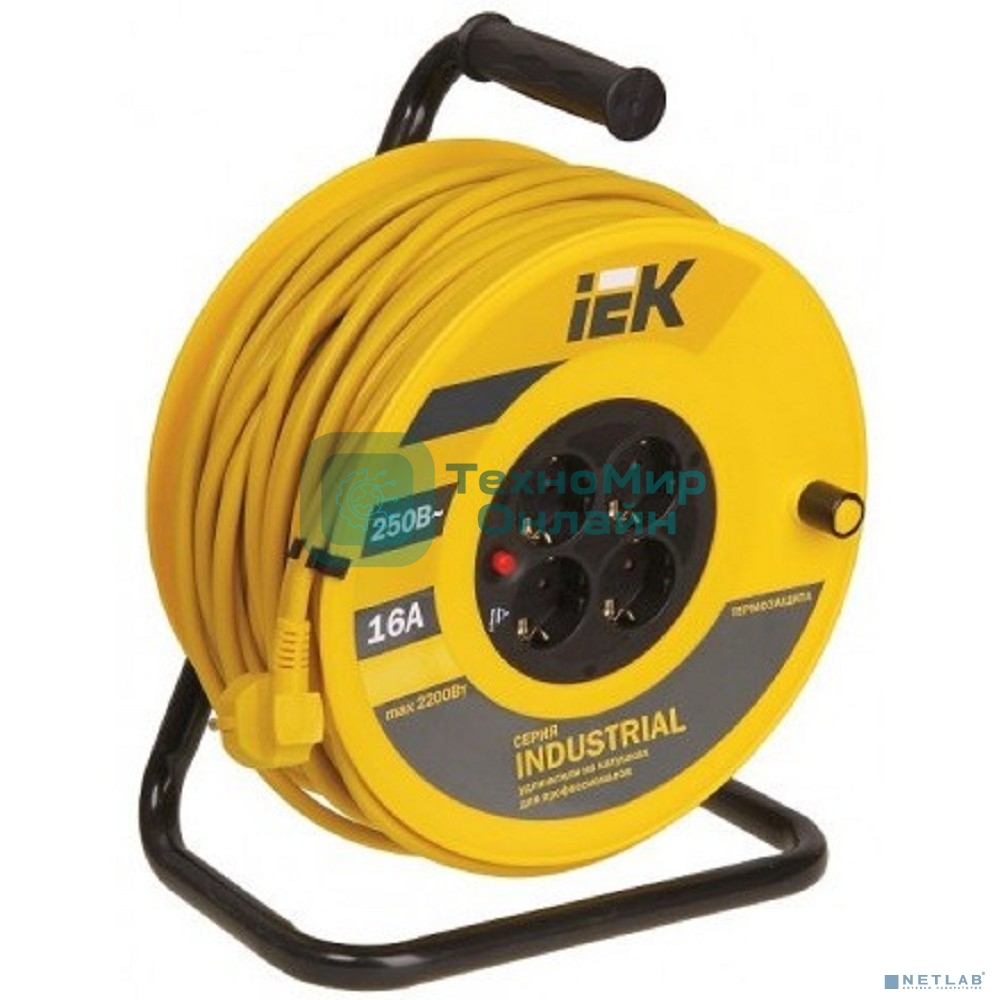 Катушка IEK WKP15-16-04-30 УК30 с т/з 4 места 2 Р + P Е/30м 3х1,5 мм2 