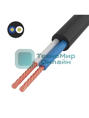 Провод соединительный ПВС Rexant 2x1,5 мм², черный, длина 20 метров, ГОСТ 7399-97
