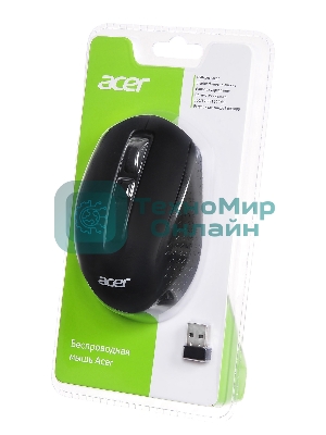 Мышь беспроводная Acer OMR070 черный, 1600 dpi, радиоканал, Bluetooth, USB, кнопки - 6