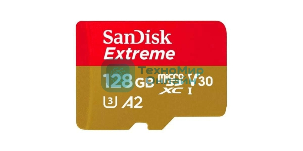 Флеш карта microSD 128Gb SanDisk microSDXC Class 10 UHS-I A2 C10 V30 U3 Extreme 190MB/s