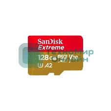 Флеш карта microSD 128Gb SanDisk microSDXC Class 10 UHS-I A2 C10 V30 U3 Extreme 190MB/s