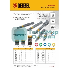 Набор бит PZ3х50, сталь S2, шестигранный профиль, 10 шт. Denzel