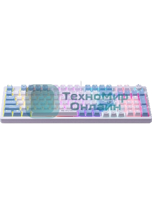 Клавиатура проводная Defender Hawk GK-418, USB, белый/голубой