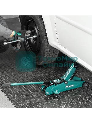 Домкрат гидравлический подкатной Сибртех 2т, 127-330 мм, в пластиковом кейсе