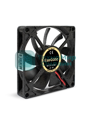 Вентилятор 12В DC ExeGate EX08015S2P (80x80x15 мм, Sleeve bearing (подшипник скольжения), 2pin, 2000RPM, 20dBA)
