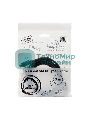 Кабель Cablexpert CCP-USB2-AMCM-10 USB2.0 AM/USB3.1TypeC, 3м, 
