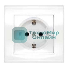 Розетка 1-м СП Бриллиант защ. шторки с заземл. бел. UNIVersal 7947632