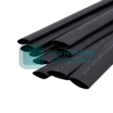 Трубка термоусаживаемая двухстенная клеевая Rexant 12.7/6.35мм (уп.10шт) по 1м черный