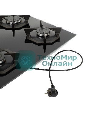 Газовая варочная панель Maunfeld EGHG.64.2CB/G, 4 конфорки, закаленное стекло, черный