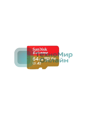 Флеш карта microSD 64Gb SanDisk microSDXC Class 10 UHS-I A1 C10 V30 U3 Extreme 170Mb/s
