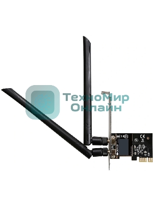 Сетевой адаптер ORIGO OWN1200A/A1A PCI-E Wi-Fi AC1200, 2.4/5 ГГц, 2 съемные антенны 5 dBi