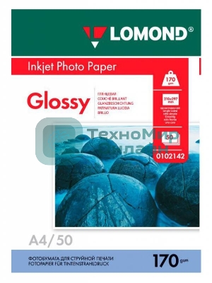 Фотобумага Lomond односторонная глянцевая 170 г/м2 A4/50л.
