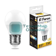 Лампа светодиодная Feron LB-95 7W 230V E27 4000K G45