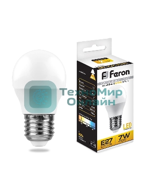 Лампа светодиодная Feron LB-95 7W 230V E27 4000K G45