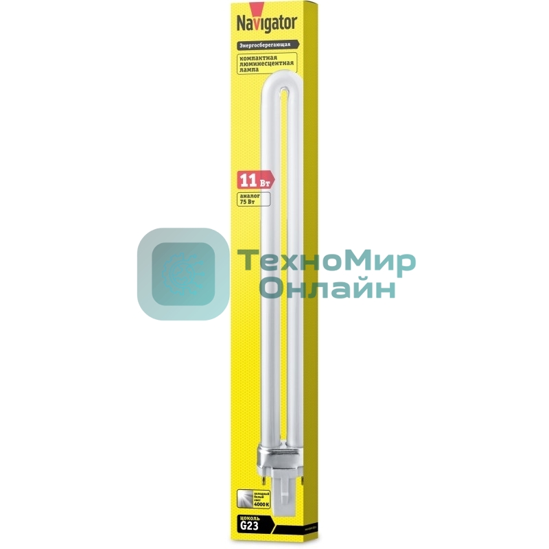 Лампа светодиодная Navigator энергосберегающая КЛЛ G23 NCL-PS-11-840-G23 11Вт 4000К