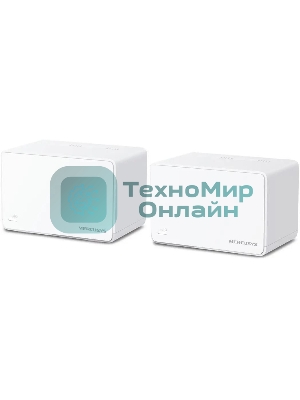 Домашняя Mesh Wi‑Fi система AX3000 Whole Home Mesh Wi-Fi 6 SystemSPEED: 574 Mbps at 2.4 GHz + 2402 Mbps at 5 GHzSPEC: Internal Antennas, 3× Gigabit Ports per Unit (WAN/LAN auto-sensing), 1024-QAM, OFDMA, HE160FEATURE: MERCUSYS APP, Router/AP Mode, One Unified Network, Seaml