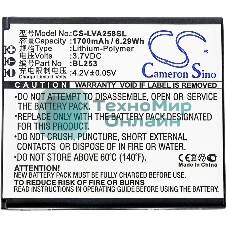 Аккумулятор CS-LVA258SL BL253 для Lenovo A2010,A1000 3.7V, 1700mAh, 6.29Wh