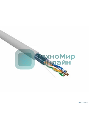 Кабель витая пара Rexant F/UTP, cat.5e, PVC, 4PR, 24AWG, INDOOR, SOLID, серый, 305м