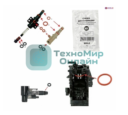 Ремкомплект заварного узла и штуцера подачи воды Philips, Saeco, Gaggia