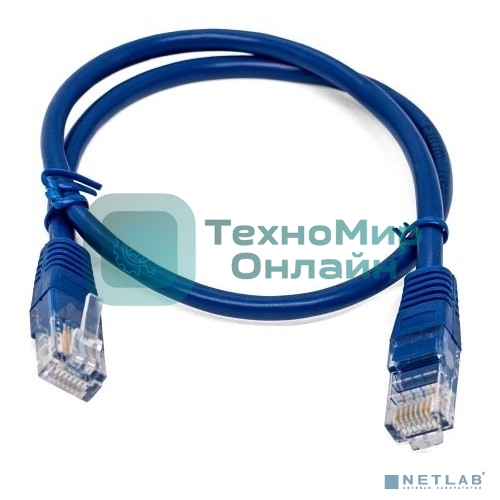 Кабель патч-корд, Filum FL-U6-0.5M-BL U/UTP 6 cat. 0.5м, 26AWG(7x0.16 мм), омедненный алюминий (CCA), PVC, синий