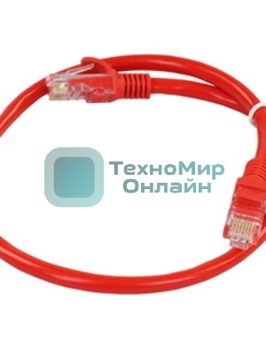 Патч-корд UTP Cablexpert cat.6, 0.5м, литой, многожильный, красный