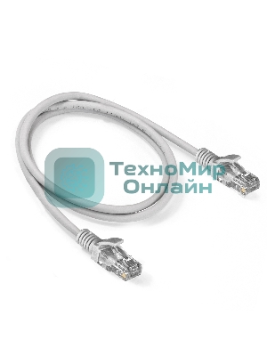 Патч-корд ExeGate EX286381RUS UTP-RJ45-RJ45-5e-1M-LSZH-GY, UTP, cat.5e, LSZH, 1м, серый