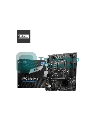Материнская плата MSI PRO B760M-E, LGA 1700, Intel B760, 2xDDR5, 4xSATA, 1xM.2, 1xPCIe 4.0 x16, 1xPCIe 4.0 x1, 1xHDMI, 1xVGA, 1x1Gb LAN, 2xUSB-A 3.2 Gen 1, 4xUSB-A 2.0, 3x3.5 мм, 7.1, mATX