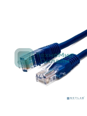 Кабель патч-корд, Filum FL-U5-C-1M-BL U/UTP 5e cat. 1м, 26AWG(7x0.16 мм), чистая медь, PVC, синий