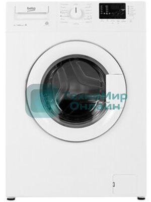 Стиральная машина Beko WRE55P2BWW белый, загрузка фронтальная 5 кг, 1000 об/мин, класс A