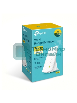 Усилитель Wi-Fi сигнала TP-Link AC750 OneMesh WiFi Range Extender, 300Mbps at 2.4G and 433Mbps at 5G, compact house with internal antennas, 1 10/100Mbps Ethernet port, WPS button for quick setup, Smart Indicator for best location, support OneMeshTMtechnology (802.11k/v seamless r