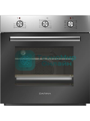 Духовой шкаф электрический Darina 0U5 BDE 112 705 X нержавеющая сталь/стекло черное, встраиваемый