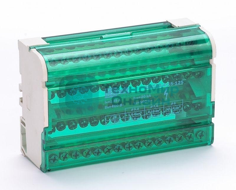 Кросс-модуль на DIN-рейку 4х15 групп 125А ШН-103 DEKraft 32019DEK