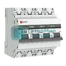 Выключатель автоматический модульный 4п C 32А 4.5кА ВА 47-63 PROxima EKF mcb4763-4-32C-pro